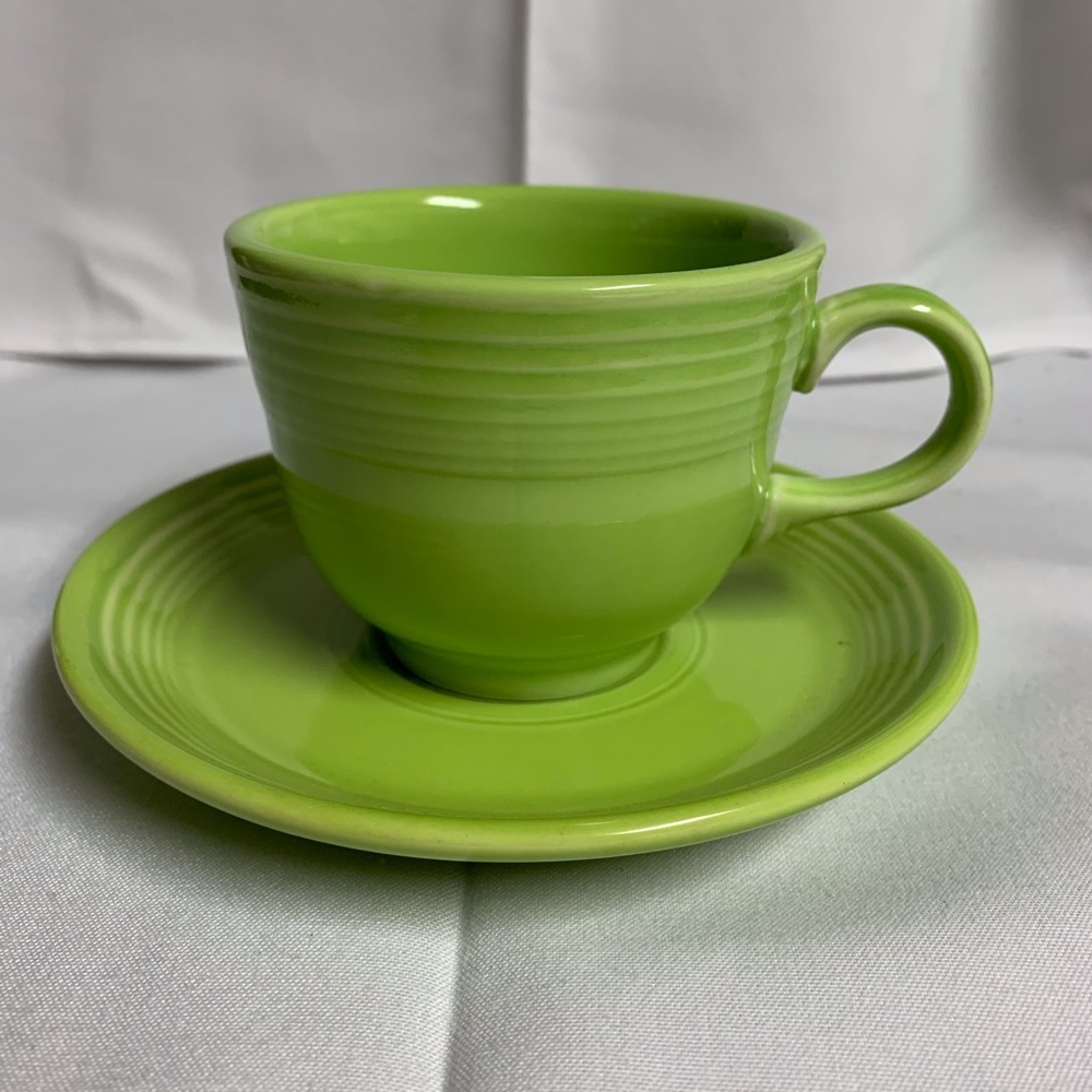 FiestaWare Fiesta Retired Original Chartreuse Cup & Saucer New
